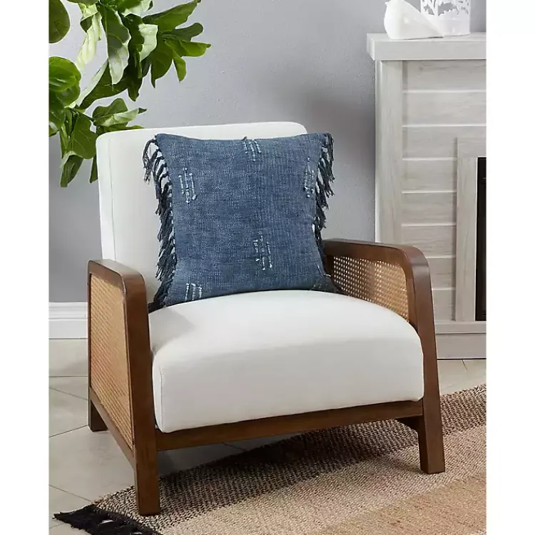 Sale Stitched Line with Fringe Throw Pillow Pillows