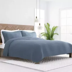 Kirklands Home Quilts|Stitched Stripes 2-pc. Twin Quilt Set Blue