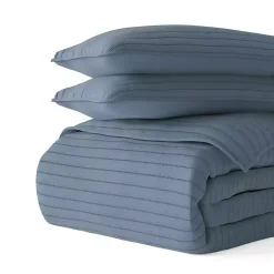 Kirklands Home Quilts|Stitched Stripes 3-pc. Queen Quilt Set Blue
