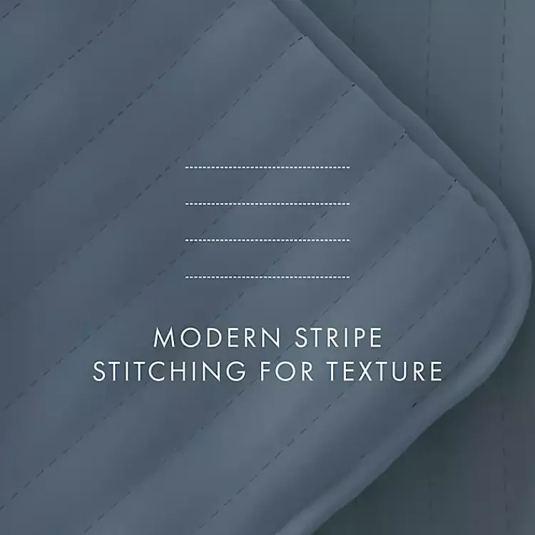 Kirklands Home Quilts|Stitched Stripes 3-pc. Queen Quilt Set Blue