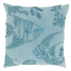 New Stonewashed Oceanic Fish Throw Pillow Pillows