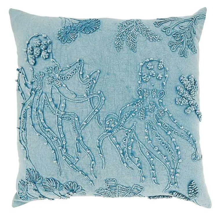 Discount Stonewashed Oceanic Octopus Throw Pillow Pillows