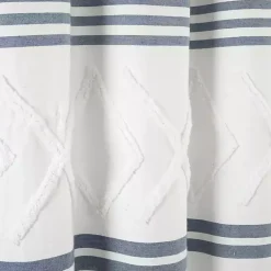 Kirklands Home Shower Curtains|Blue Stripe Diamond Tufted Shower Curtain