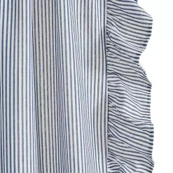 Kirklands Home Curtains & Drapes|Blue Stripe Ruffled Curtain Panel Set, 84 in.