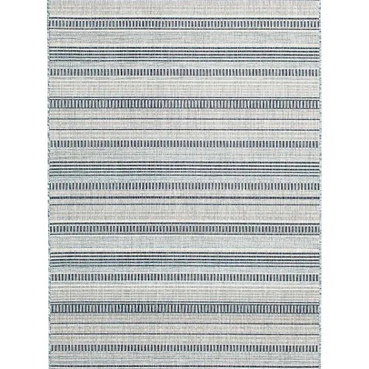 Kirklands Home Outdoor Rugs|Striped Lava Indoor/Outdoor Area Rug, 5x7 Blue