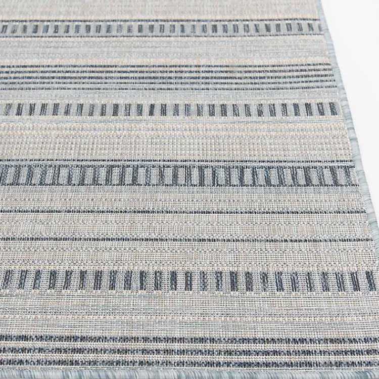 Kirklands Home Outdoor Rugs|Striped Lava Indoor/Outdoor Area Rug, 5x7 Blue