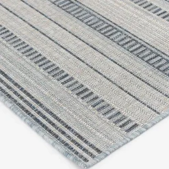Kirklands Home Outdoor Rugs|Striped Lava Indoor/Outdoor Area Rug, 5x7 Blue
