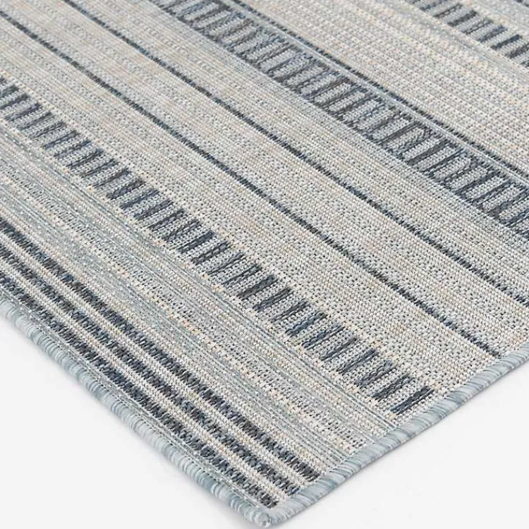 Kirklands Home Outdoor Rugs|Striped Lava Indoor/Outdoor Area Rug, 5x7 Blue