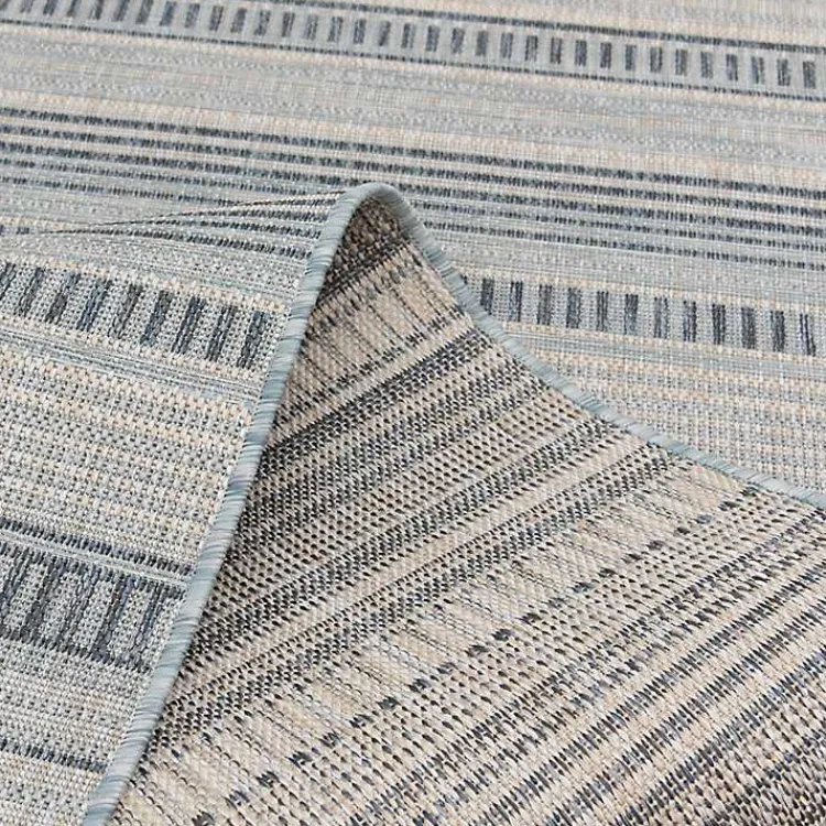 Kirklands Home Outdoor Rugs|Striped Lava Indoor/Outdoor Area Rug, 5x7 Blue