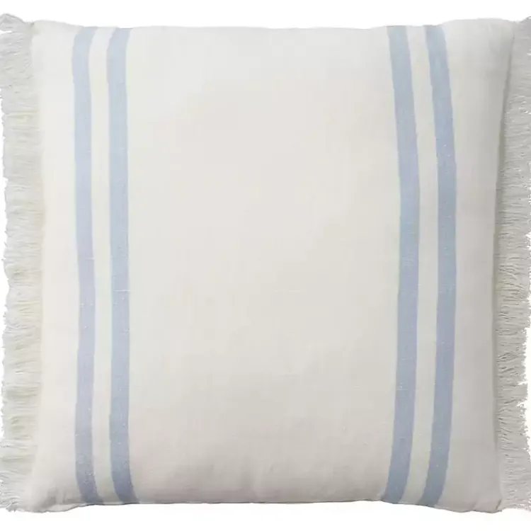 Outlet Blue Striped Linen Throw Pillow Pillows