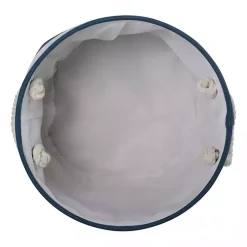 Clearance Blue Striped Paw Large Round Pet Bin Baskets & Boxes