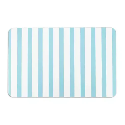 Kirklands Home Bathroom Rugs|Blue Striped Stone Bath Mat