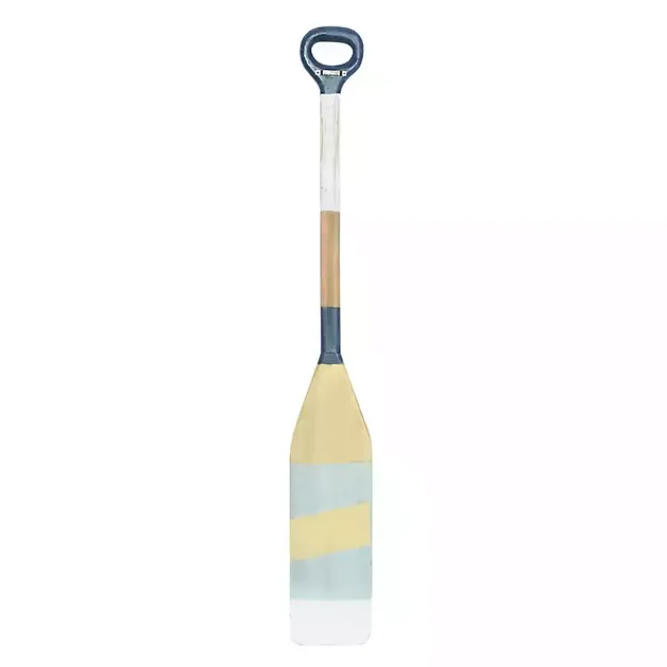 Kirklands Home Wall Plaques|Striped Wood Canoe Oar Wall Plaque Blue