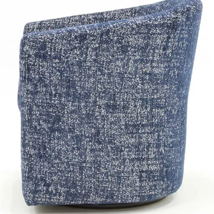 Kirklands Home Accent Chairs|Swivel Barrel Accent Chair Blue