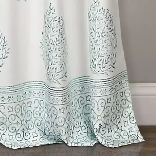 Kirklands Home Curtains & Drapes|Blue Teardrop Leaves Curtain Panel Set, 84 in.