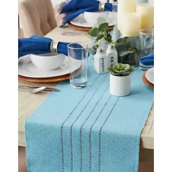 Kirklands Home Table Linens|Thera Stripe Table Runner Blue