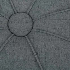 Kirklands Home Benches & Ottomans|Thick Welting Center Button Oval Ottoman Blue