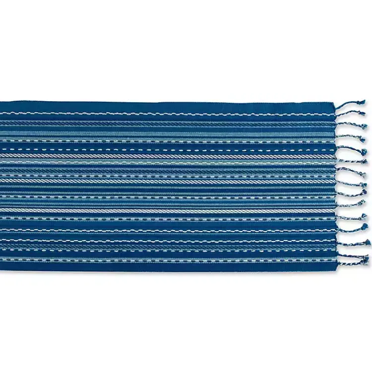 Kirklands Home Table Linens|Blue Tonal Stripe Table Runner