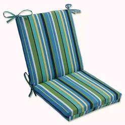 Kirklands Home Outdoor Cushions & Pillows|Blue Topanga Striped Outdoor Chair Cushion