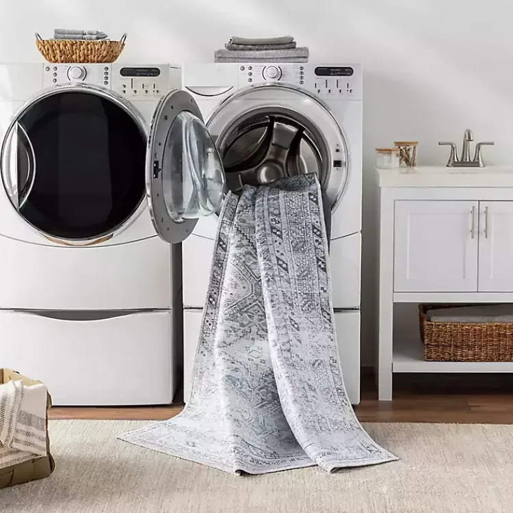 Kirklands Home Area Rugs|Traditional Washable Area Rug, 8x12 Blue