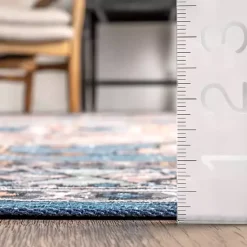 Kirklands Home Area Rugs|Blue Tribal Motif Washable Area Rug, 5x8