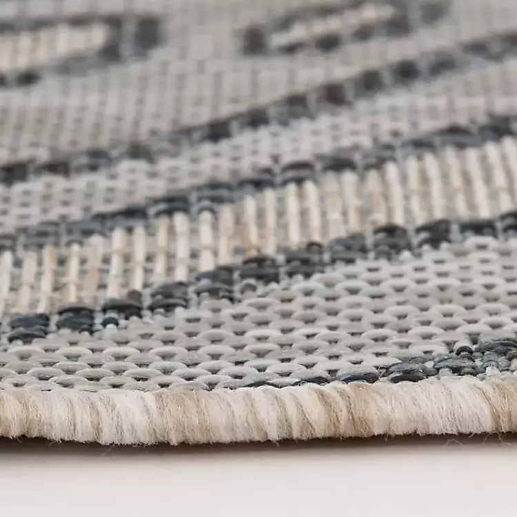 Kirklands Home Outdoor Rugs|Tropical Leaf Indoor/Outdoor Area Rug, 5x7 Blue