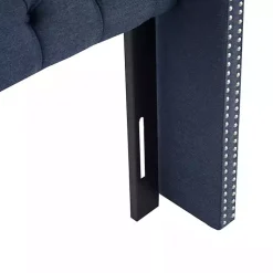 Kirklands Home Beds & Headboards|Tufted Upholstered Metal Leg Queen Headboard Blue