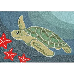 Kirklands Home Doormats|Blue Turtle Scatter Rug