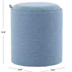 Kirklands Home Benches & Ottomans|Upholstered Ottomans with Tray Tops, Set of 2 Blue
