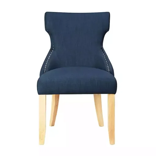 Kirklands Home Dining Chairs|Upholstered Wingback Dining Chairs, Set of 2 Blue