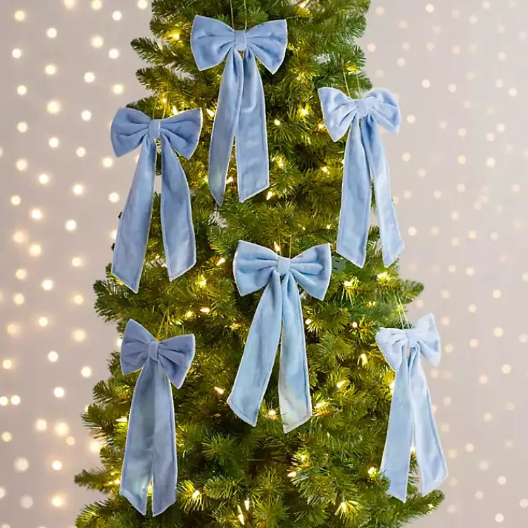Sale Velvet Bow 6-pc. Ornament Set, 12 in. Christmas Ornaments