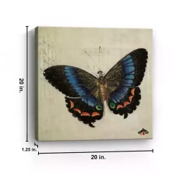 Kirklands Home Canvas Art|Blue Vintage Butterfly Canvas Art Print