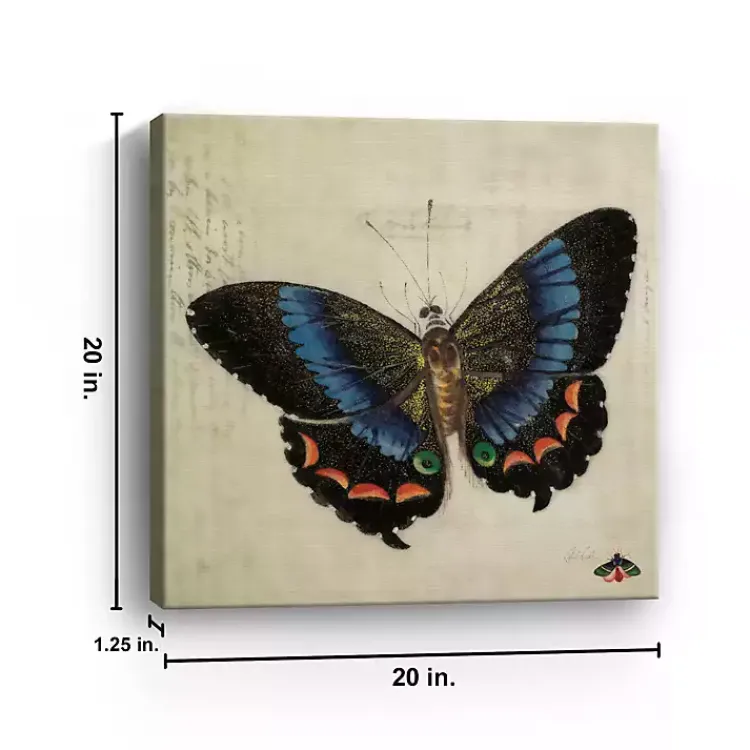 Kirklands Home Canvas Art|Blue Vintage Butterfly Canvas Art Print