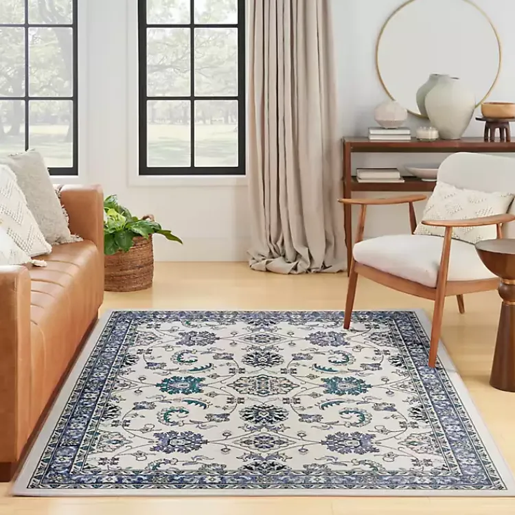 Kirklands Home Outdoor Rugs|Blue Vintage Medallion Indoor/Outdoor Rug, 4x6