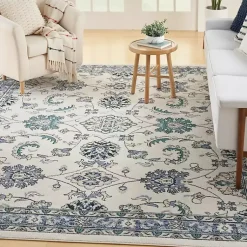 Kirklands Home Outdoor Rugs|Blue Vintage Medallion Indoor/Outdoor Rug, 8x10