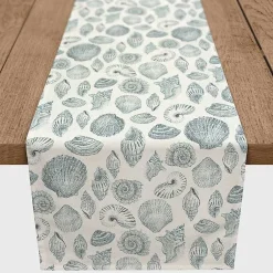 Kirklands Home Table Linens|Blue Vintage Seashells Table Runner, 90 in.