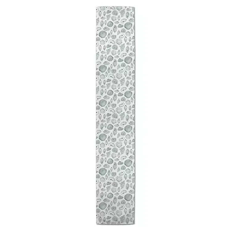 Kirklands Home Table Linens|Blue Vintage Seashells Table Runner, 90 in.