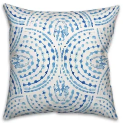 Kirklands Home Outdoor Cushions & Pillows|Blue Watercolor Arc Outdoor Throw Pillow