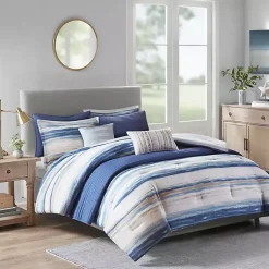 Kirklands Home Comforters|Blue Watercolor 8-pc. Full/Queen Comforter Set