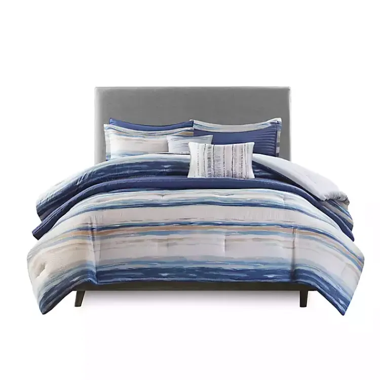 Kirklands Home Comforters|Blue Watercolor 8-pc. Full/Queen Comforter Set
