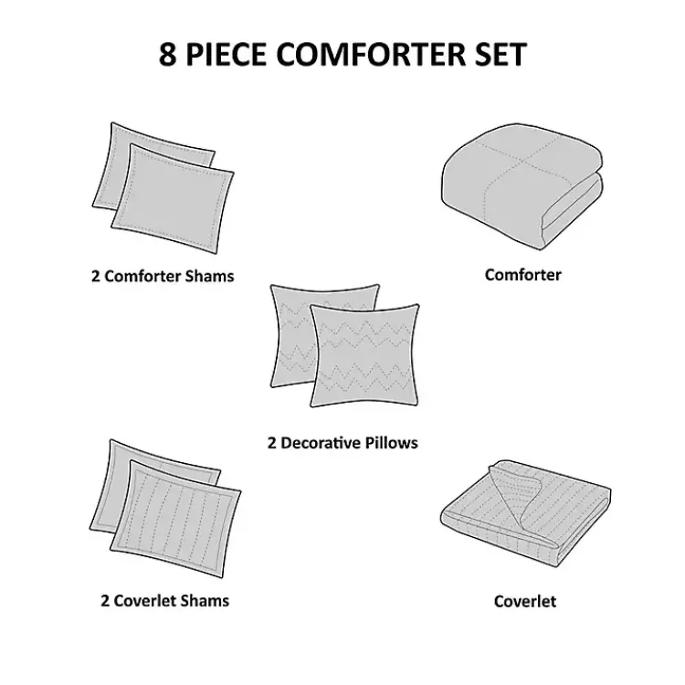 Kirklands Home Comforters|Blue Watercolor 8-pc. King Comforter Set