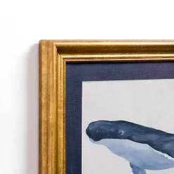 Kirklands Home Framed Art|Blue Whale Framed Art Print