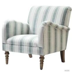 Kirklands Home Accent Chairs|Blue White Carved Slope Stripe Accent Chair