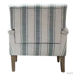 Kirklands Home Accent Chairs|Blue White Carved Slope Stripe Accent Chair