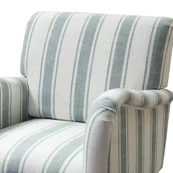 Kirklands Home Accent Chairs|Blue White Carved Slope Stripe Accent Chair