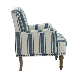 Kirklands Home Accent Chairs|Blue White Stripe Upholstered Accent Chair