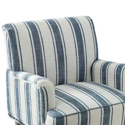 Kirklands Home Accent Chairs|Blue White Stripe Upholstered Accent Chair