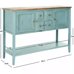 Kirklands Home Console Tables|Wood 2-Door Storage Console Table Blue