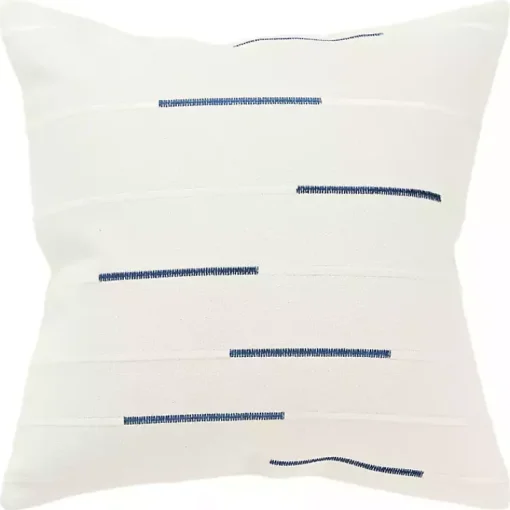 Sale Blue Woven Lines Throw Pillow Pillows
