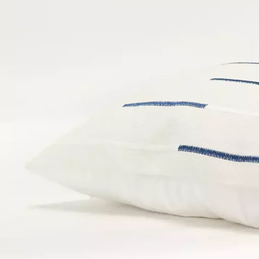 Sale Blue Woven Lines Throw Pillow Pillows